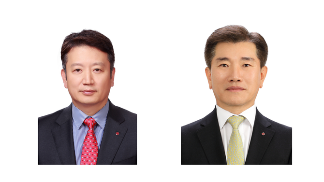 (왼쪽부터) 손지웅 LG화학 생명과학사업본부장 사장, 김종현 LG에너지솔루션 CEO 내정 사장. 사진. LG화학