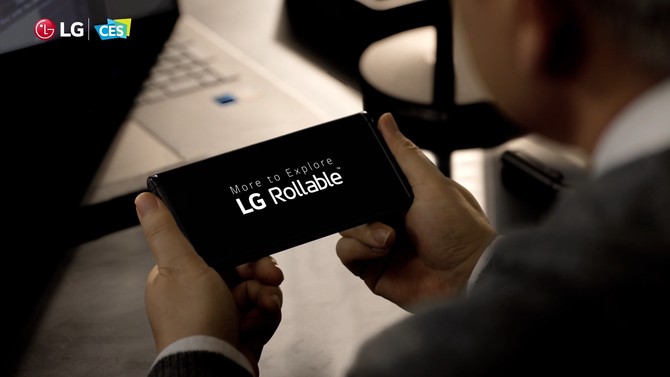 LG전자가 CSE 2021 온라인 설명회에서 'LG 롤러블'을 티저 형식으로 공개했다. 사진=LG전자 제공
