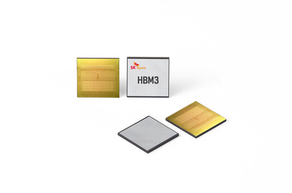 SK하이닉스가 9일 공개한 HBM3 D램. 엔비디아는 오는 3분기 출시될 H100에 HBM3를 결합해 고객사에 공급할 예정이다. 사진. SK하이닉스.