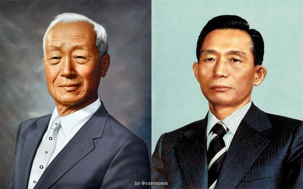 이승만 전 대통령(왼쪽, 1875~1965)과 박정희 전 대통령(1917~1979).