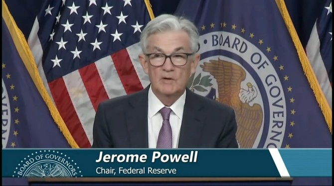 9월 FOMC 정례회의 후, 브리핑에 참석한 제롬 파월 미국 연준 의장. 사진. 미국 FOMC 유튜브 캡쳐.