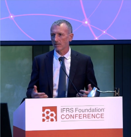 지난 6월 26일 IFRS 컨퍼런스에서 발언하는 엠마뉘엘 파베르 의장. 사진=IFRS
