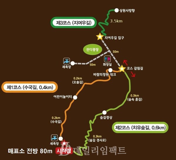 양평군 '쉬자파크~지여우길’ 맨발 걷기 길 코스./ 자료=양평군청 제공