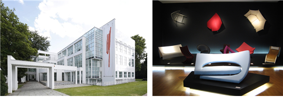 디자인 박물관. 모더니즘 계승자 리처드 마이어(Richard Meier)의 순백의 건축물과 전시물. 사진: Anja Jahn, 2014 (https://www.museumsufer.de/),  김기호, 2007
