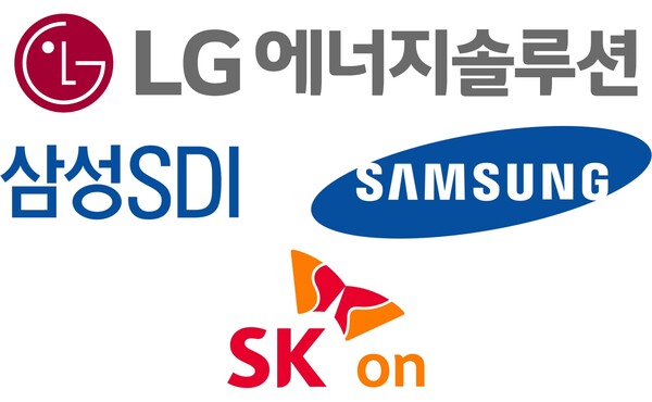 국내 배터리 3사 기업이미지(CI). (위쪽부터) LG에너지솔루션, 삼성SDI, SK온. 이미지=각 사