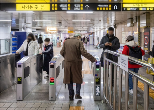  서울지하철을 탈 때 "행복하세요"라고 나오는 신호음은 노인들을 오히려 불행하게 한다. 사진 이동식 